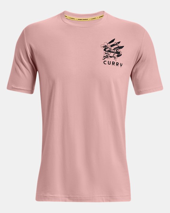 Camiseta de manga corta Curry Left Chest Logo para hombre, Pink, pdpMainDesktop image number 4